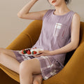 Vest Shorts Home Wear Set Cute Printed Cartoon Pajama Set 2pcs Simplicity Sleepwear for Women