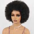 180% Density Brazilian Afro Kinky Curly Wig Bangs Short Bob Human Hair Wig Pre-Plucked Bleached Knots Fringe Long Length Wig