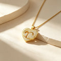 QIKU Exquisite Heart Shape Pendant Women Necklace Copper Zircon Jewelry Accessories Valentine's Day Gift Wholesale Dropshipping