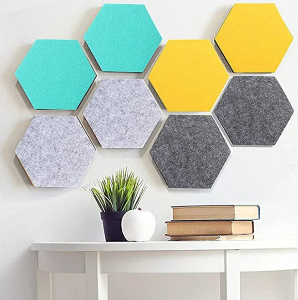 New Arrival Easy Construction Heat Insulation Felt Hexagon Acoustic Panel Sound Absorbing Wall Decorative for Room