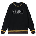 Logo Custom Men's Sweater Winter Sweater Round Neck Letter Jacquard Pullover Loose Casual Retro Knit Wear Sweaters