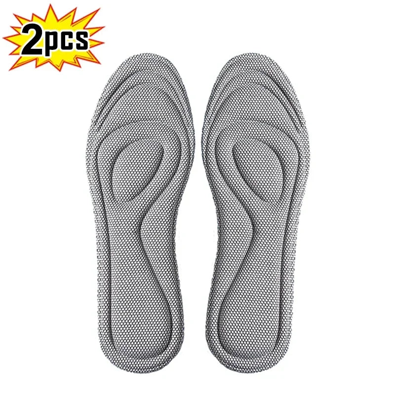 4Pcs Memory Foam Orthopedic Insoles for Shoes Antibacterial Deodorization Sweat Absorption Insert Sport Shoes Running Pads - Grey-2pcs / EU41-42 MegaBDM