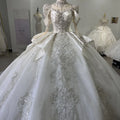 Jancember XS012 Luxury High Neck Long Sleeve Beading Ball Gown Wedding Dresses