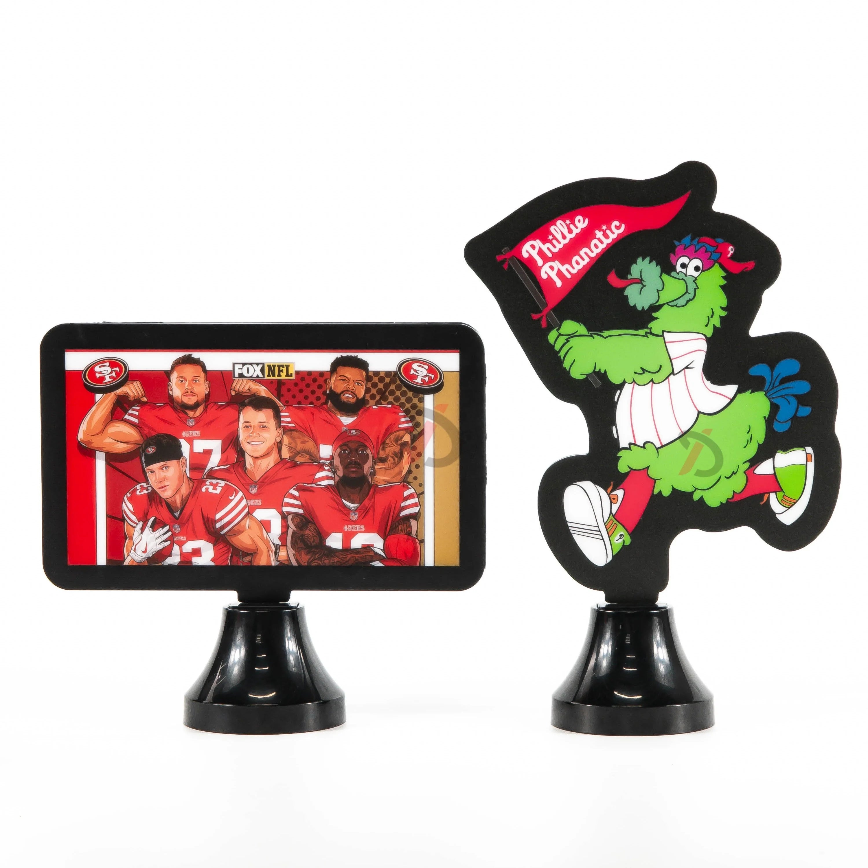 Custom Championship Rechargeable Acrylic Neon Sign Large Award Desk Lamp with Gold Plating Football Logo Desktop Decoration