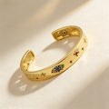 QIKU New Design Luxury Eye Bangle Copper Cubic Zircon Gold Color Bracelet Women Girl Charm Jewelry Accessories Trendy Gift