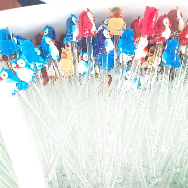 Custom Made Lampwork Novelty Eco-Friendly Promotional Decorative Cocktail Glass Swizzle Sticks Casual Design Bar Tableware Bar MegaBDM