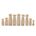 Natural Wood Color Printed Eye Small Wooden Doll Children's Creative Painted Wooden Doll DIY Home Decor Puppet MegaBDM
