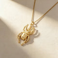 QIKU Animal Unicorn Beetle Shape Pendant Women Necklace Copper Zircon Gold Color Jewelry Accessories Gift Wholesale Dropshipping