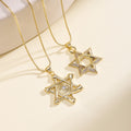 QIKU Gold Plated Evils Eye Pentagram Star Pendant Necklace CZ Charm Boho Dainty Jewelry for Men & Women Perfect Gift Daily Wear