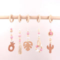 Tassel-style Accessory Pendant for Children's Gym Frame Made of Wood and Cotton Thread Five-piece Set