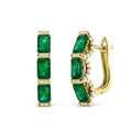 New 925 Sterling Silver Lab Grown Vivid Green Emerald Jewelry Luxury Vintage Hoop Earrings for Women Destiny Jewellery
