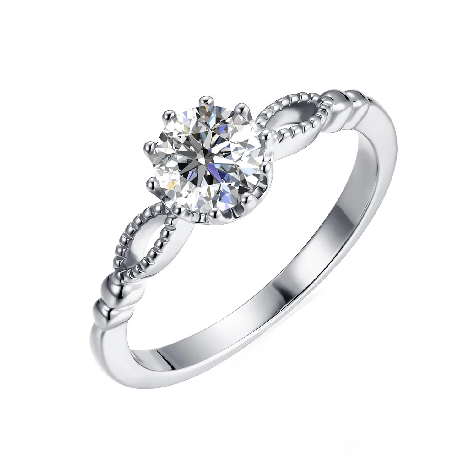 Factory Direct 925 Sterling Silver Vintage Wedding Engagement Moissanite Diamond Ring Band for Women Desting Jewellery