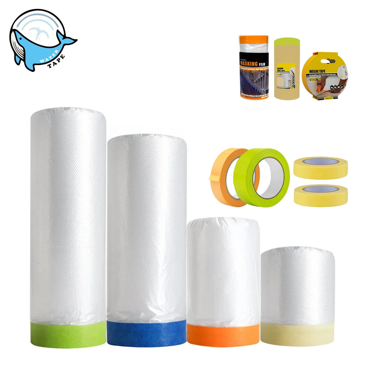ANTI Soft Moisture-Proof Pre-Taped Masking FilmPaint Protection Masking Tape Plastic Painting Film for Appliance and Furniture MegaBDM