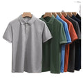 OEM custom logo embroidery printed design high-end light business fit slim summer lapel short-sleeved T-shirts polo shirt MegaBDM