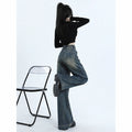 Bangladesh China Factory Price Women Retro High Waist Wide Leg Denim Jeans Summer Loose Straight Style Floor Length Blue Jeans MegaBDM
