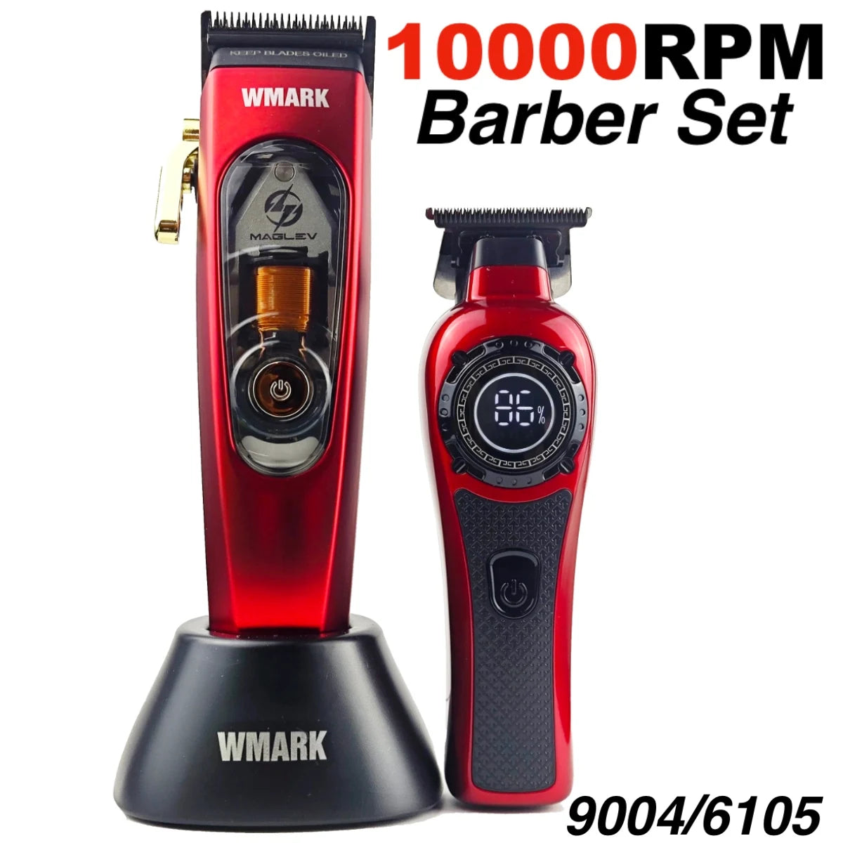 WMARK NG-9004 10000RPM G27 9500RPM Professional Hair Clipper High Quality Salon Electric Hair Trimmer for Man Barber Shop 2PCSet