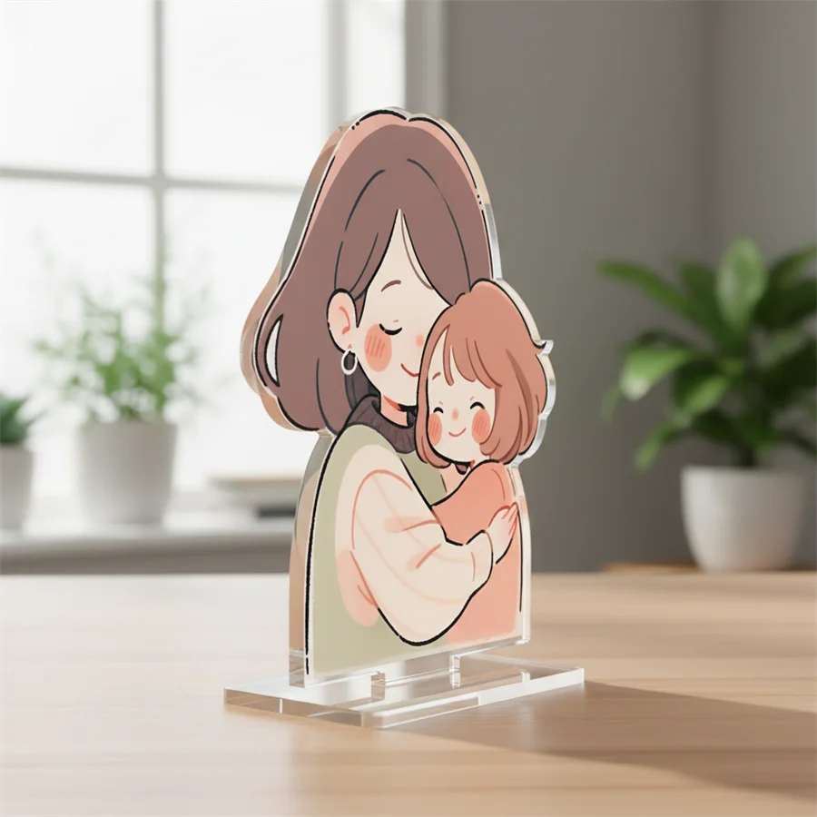 Personalized  Hologram Rainbow Anime Acrylic Stand Custom Logo Desktop Display Shaker Acrylic Stands