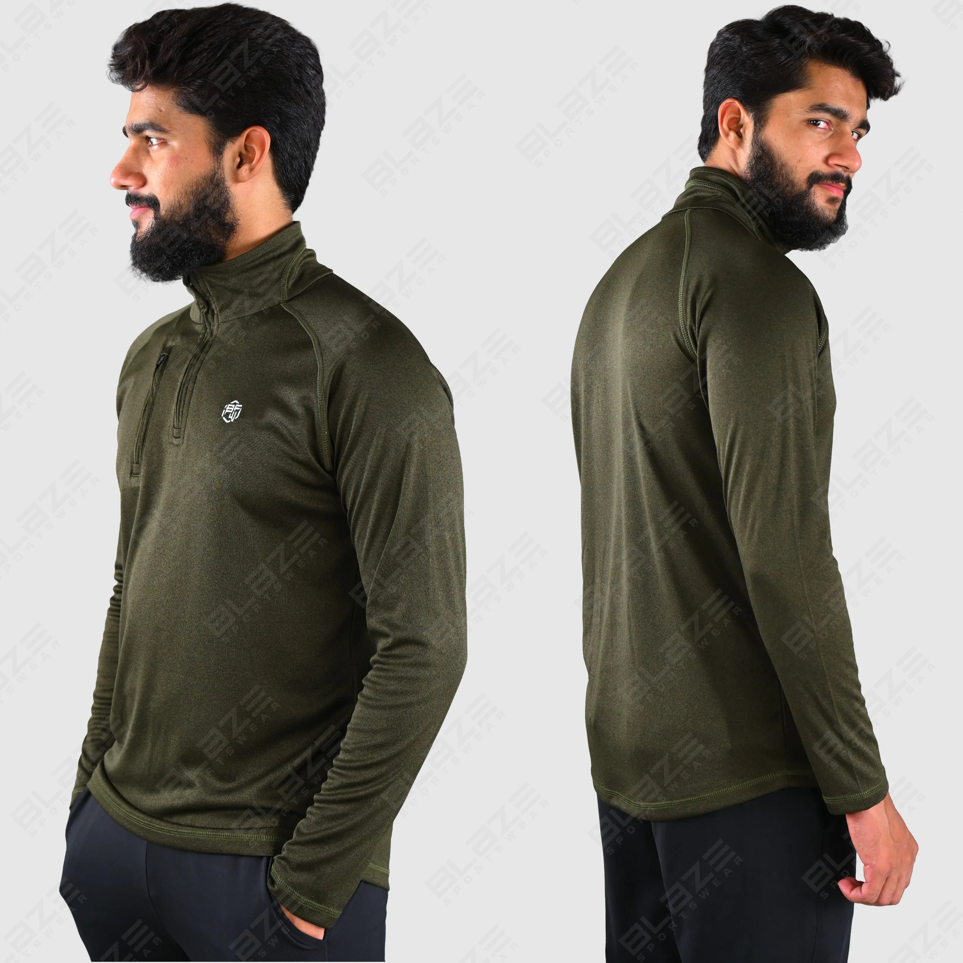 Customized Sports Running Pullover Half Zipper T-Shirt Light Solid Color Quick Drying Breathable Fitness Print Men's T-shirts