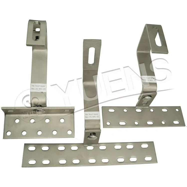 Yuens New Design Ajustable Aluminium Stainless Steel  Solar Roof Hook for Pitched