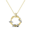 Lab Grown Moissanite Diamond 925 Sterling Silver Two Tones Twisted Circle Pendant Necklace Women Jewelry Destiny Jewellery