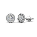 High Grade Fine Jewelry 925 Sterling Silver GRA Moissanite Chic Small Circle Halo Cluster Stud Earrings Destiny Jewellery