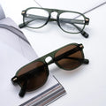 High-End Fashion Oversized Acetate Sunglasses for Men and Women with Transparent Frame and Polarized Lenses