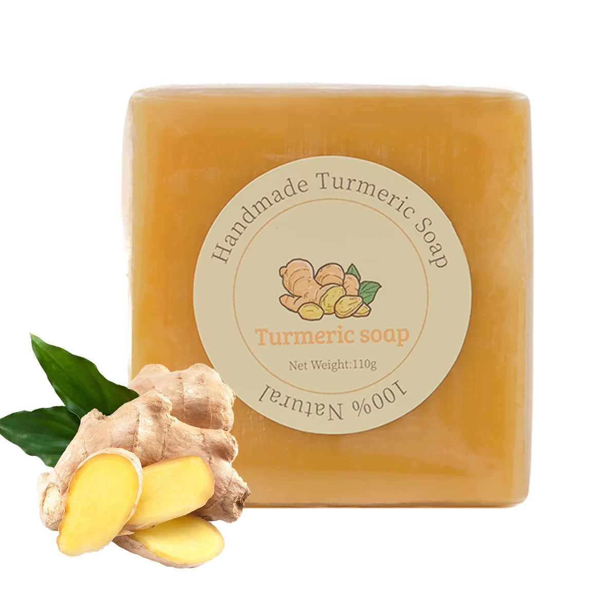 Hot Selling Handmade Natural Tumeric Kojic Brighten Soap Bars for Skin Whitening Acne Hand Body Bath Washing Kojic Brighten Soap