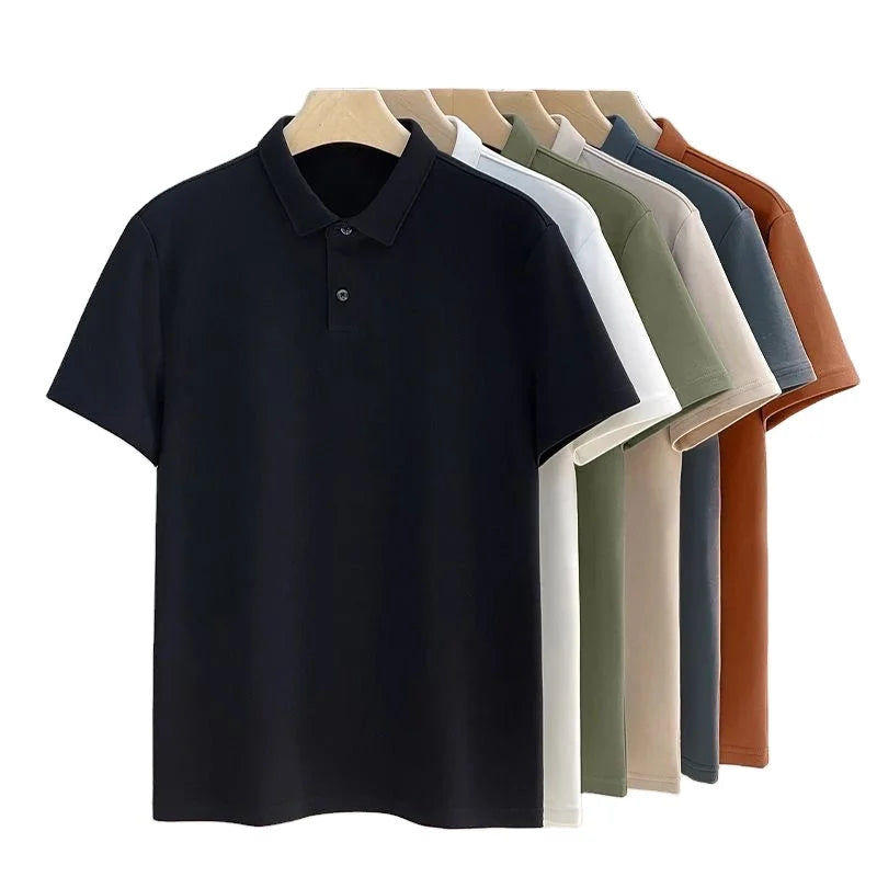 OEM Customized Logo Design Summer Casual Unisex Collared Top Solid Color Simple Workwear Polo Shirt