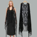 Hollow-out Bikini Sun protection Cover-up Solid Women's Beach Shawl Outerwear Tassel Cardigan MegaBDM