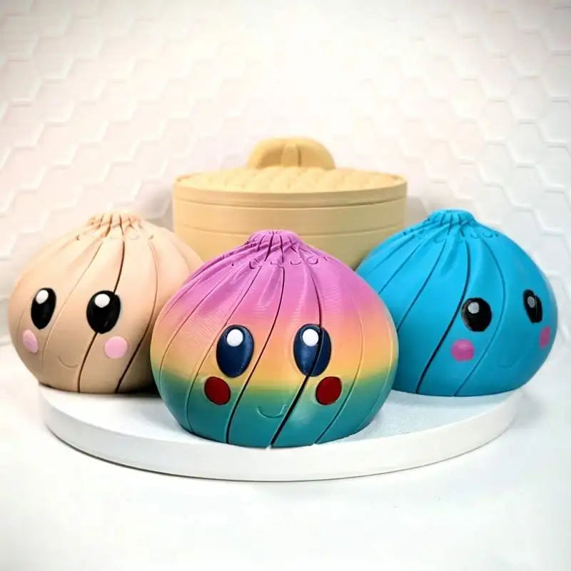 Kids Party Favors 3D Printed Telescopic Rainbow Dumpling Kawaii Desk Sensory Stress Relief Fidget Toy MegaBDM