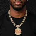 New Hot Sale SELF MADE Hip Hop Street Pendant Cuban Chain Links Jewelry Iced Out Bling Round Pendant Necklace for Men Women Gift MegaBDM