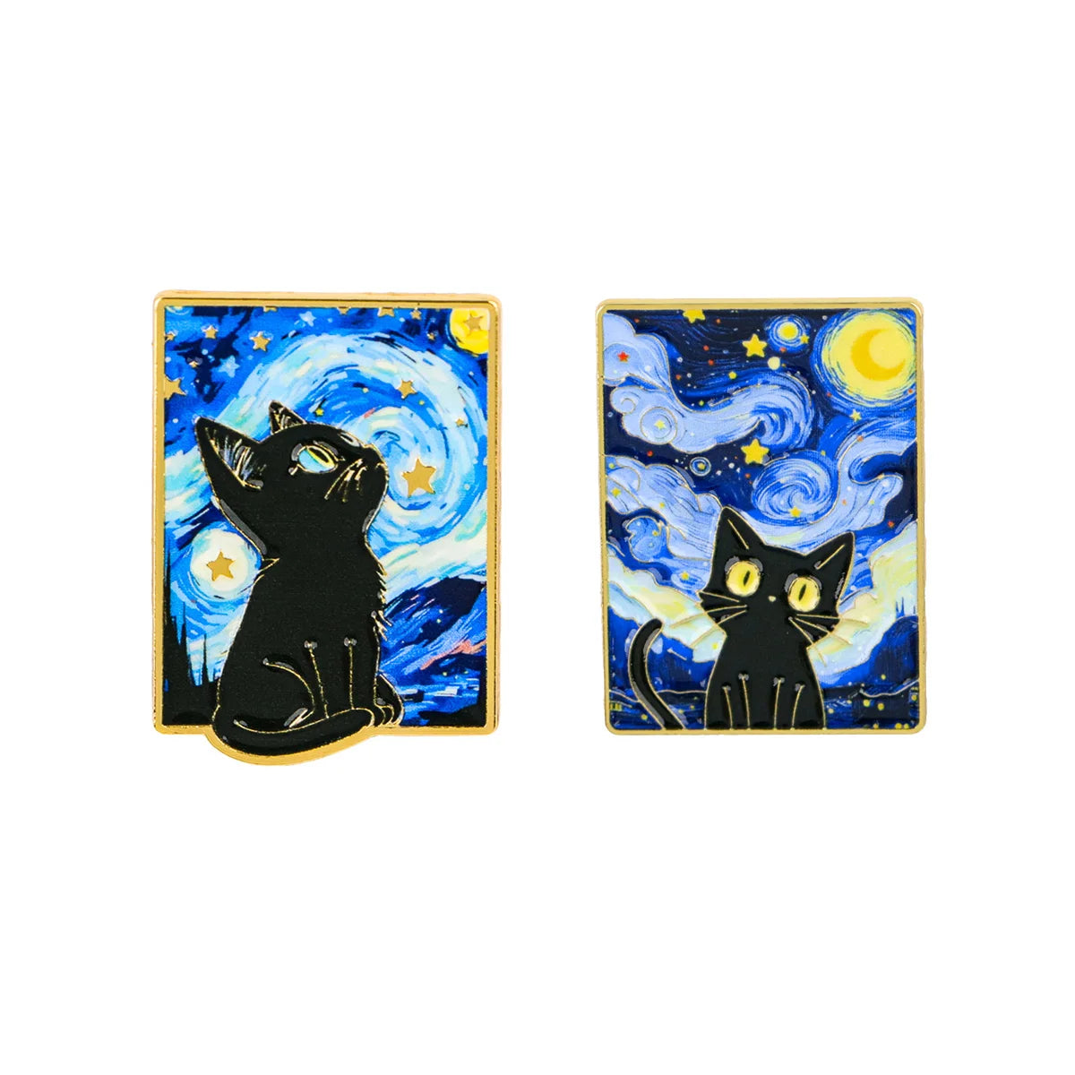 Cute Van Gogh Cats Brooches for Clothes Soft Enamel Pins Women Men Lapel Pins for Backpack Badges Pins Jewelry Accessories MegaBDM