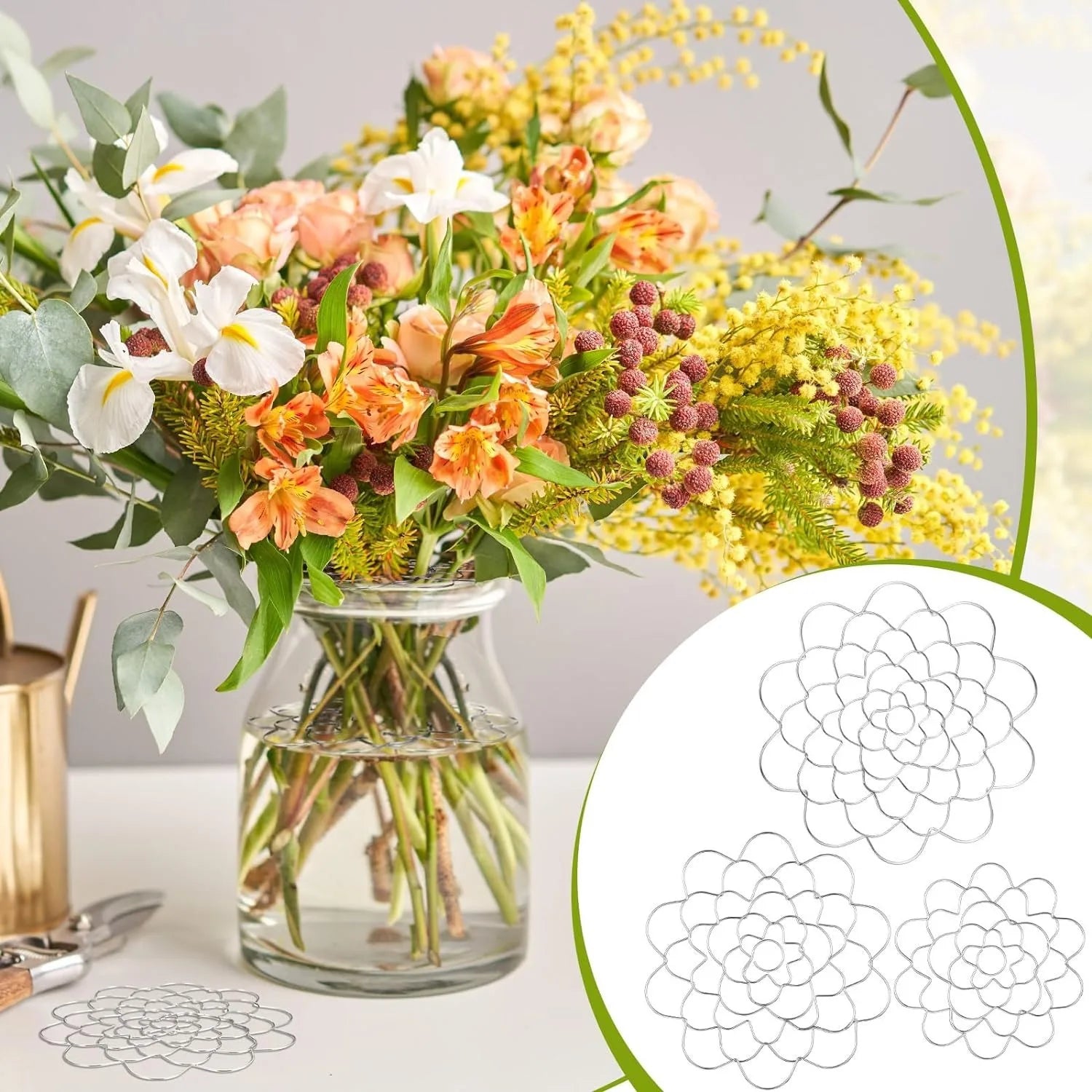 Customizable Stainless Steel Flower Arranging Tool for Valentine's Day Bouquets with Customized Color