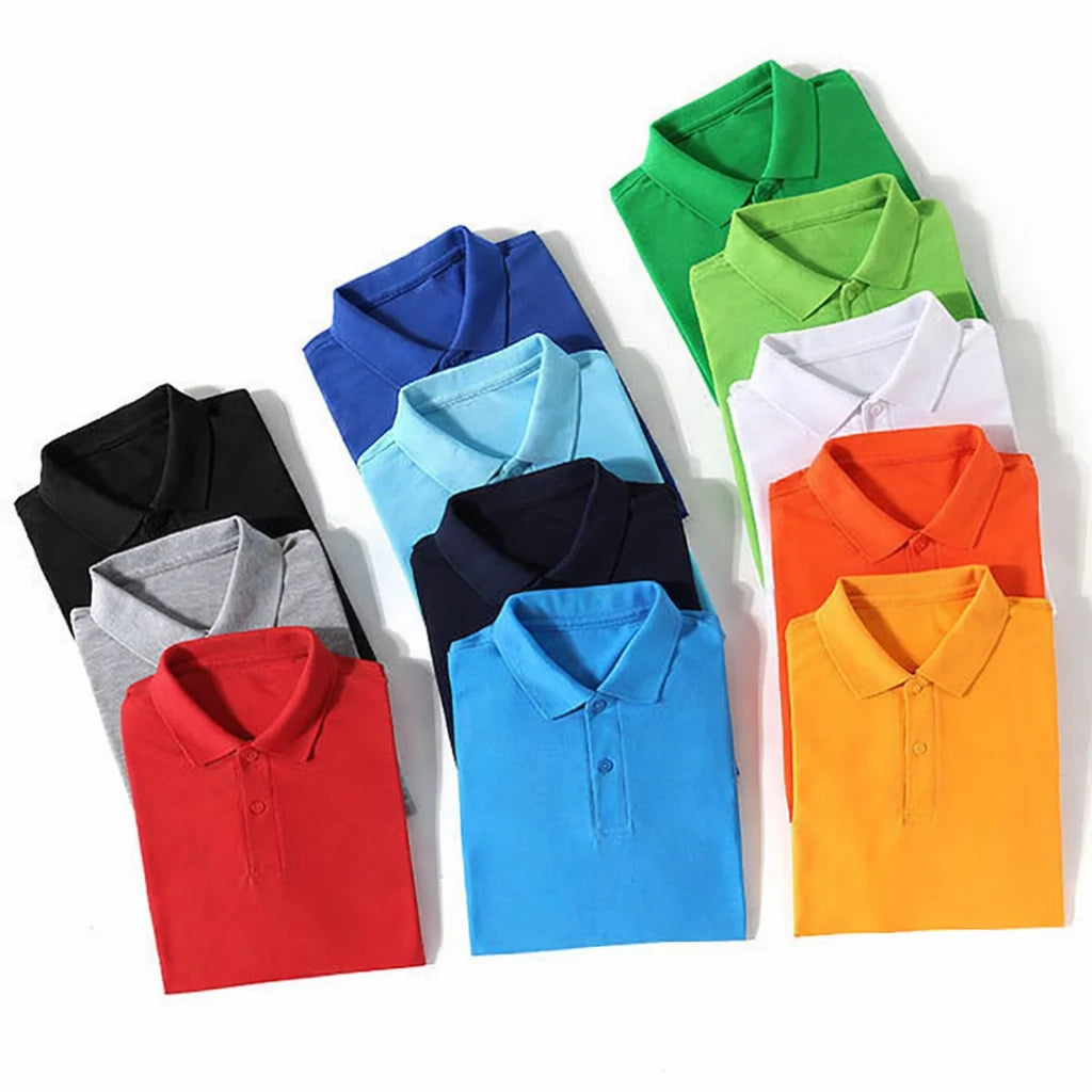 Bangladesh CN Factory Price Custom Logo Embroidery 180G Cotton Men's Polo Shirt Short Sleeve Solid Color Casual Polo Shirt MegaBDM