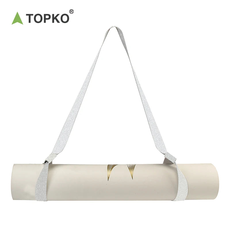 TOPKO Stocked Portable Yoga Mat Strap Slivery Yoga Mat Carrying Strap