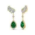 New High Quality Lab Grown Gemstone Green Emerald 925 Silver Angel Wing Drop Earrings Fine Women Jewelry Destiny Jewellery