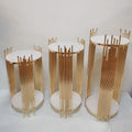 Golden Iron Flower Rack for Party Wedding Decoration Dessert Table Display Shelf with Showcase Effect