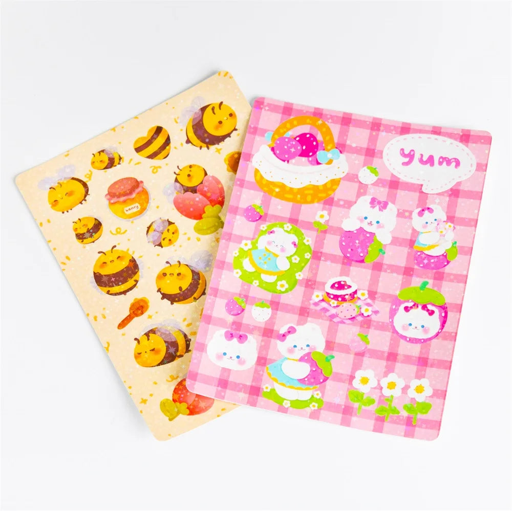 Custom Cartoon Kiss Cut Vinyl Transparent Stickers Waterproof Custom Logo Design Smooth Stickers for Gifts