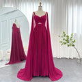 Jancember SCZ125 Fuchsia Women's Evening Party Formal Gowns Dresses With Shawl