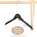 Astrid 38 CM 1.2T Solid Black Custom Logo Wood Like PP Plastic Clothes Hanger for Wardrobe & Store Display Clothing Organizer