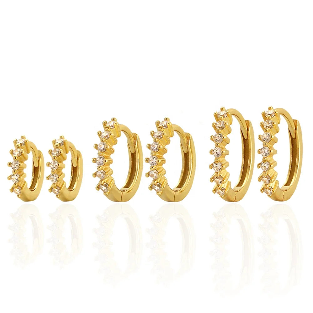 nagosa multi size 925 sterling silver 181k gold vermeil cubic zirconia huggie hoop earrings minimalist jewelry