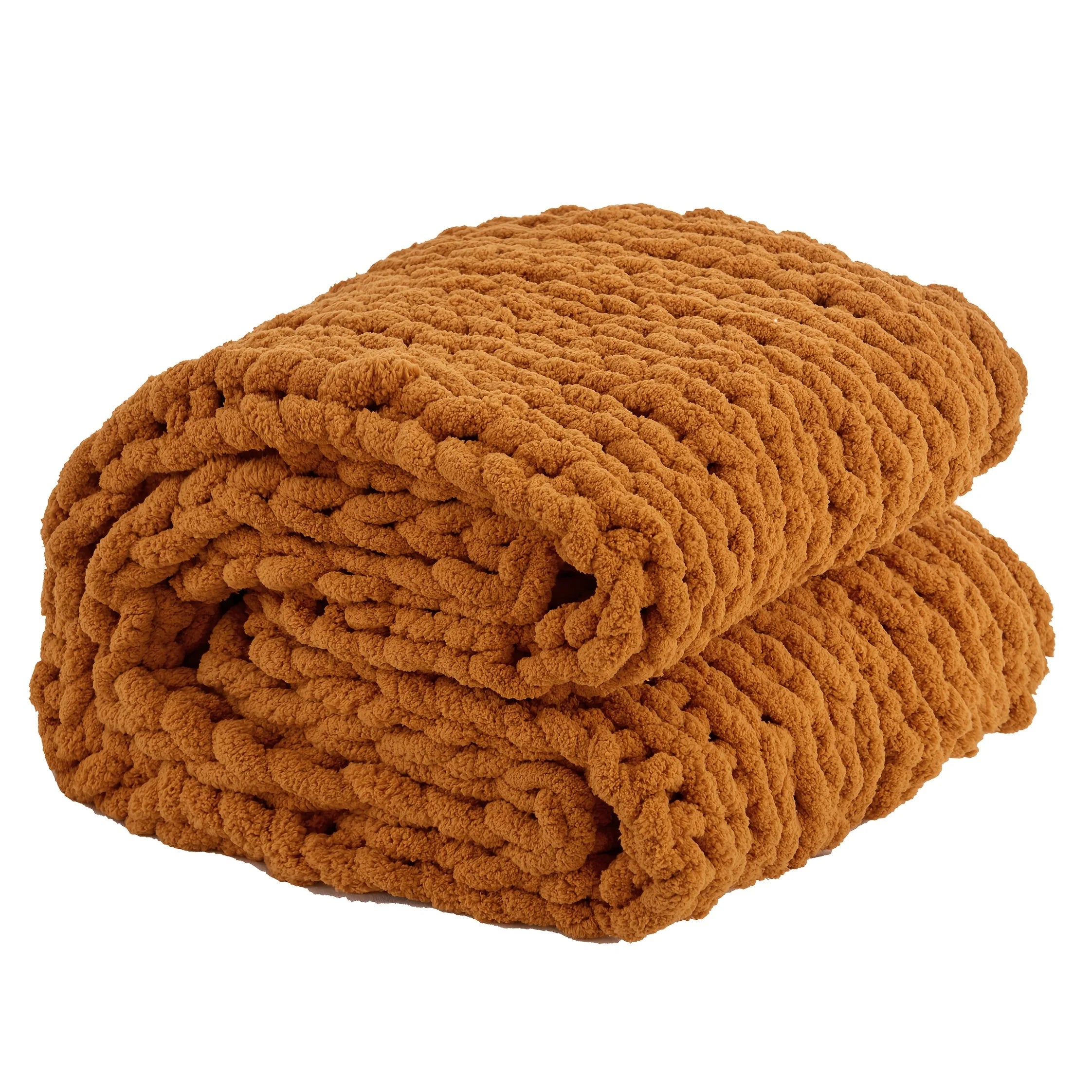 Luxury Soft Cozy Weighted Knitted Throw Nature Large Throw Bed Chunky Chenille Blanket