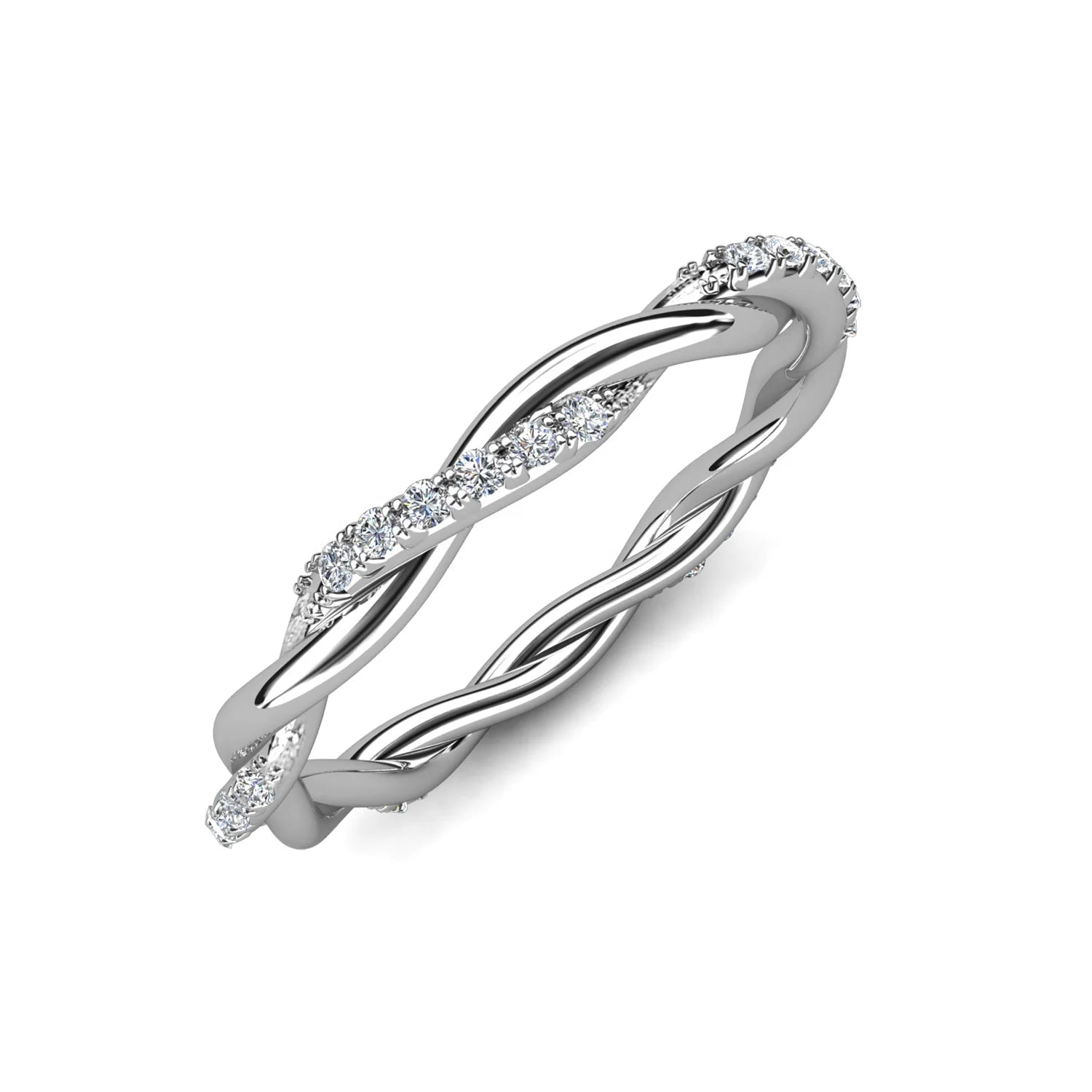 GRA Moissanite Diamond Jewelry 925 Sterling Silver Modern Twist Wedding Engagement Ring Band for Women Girls Destiny Jewellery