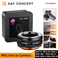 K&F CONCEPT Camera Lens Adapter for M42 Mount Lens to Sony E NEX Canon EF EOS R EOS M Nikon F Z Fujifilm FX M4/3 Leica SR Camera