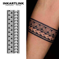 INKARTLINK Retro Tribal Tattoo Sticker Armband Weaving Pattern Herbal 15 Days Semi-permanent Body Art Forearm Wholesale