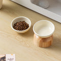 Ergonomic Slanted Cat Dog Bowl Beveled Edge Ceramic Feeder with Non-Slip Base For Active Dogs/Cats MegaBDM