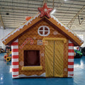 CH Christmas Decoration Castle Inflatable Tent House Inflatable Gingerbread Man Christmas House for Holiday Advertising