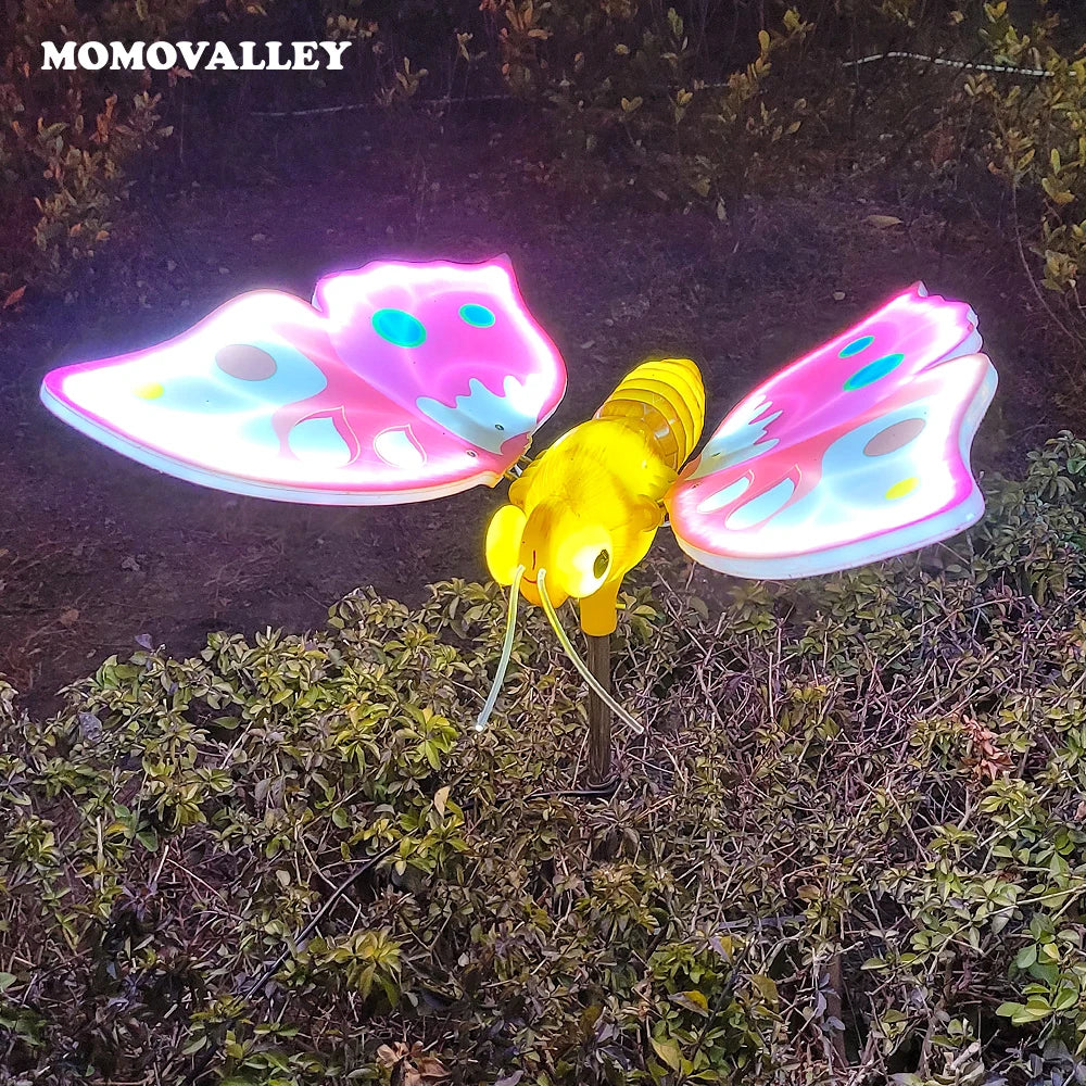 Momovalley Good Price 16W 47Cm Purple Led Lights Emitting butterfly Decorations Garden for Christmas Parks