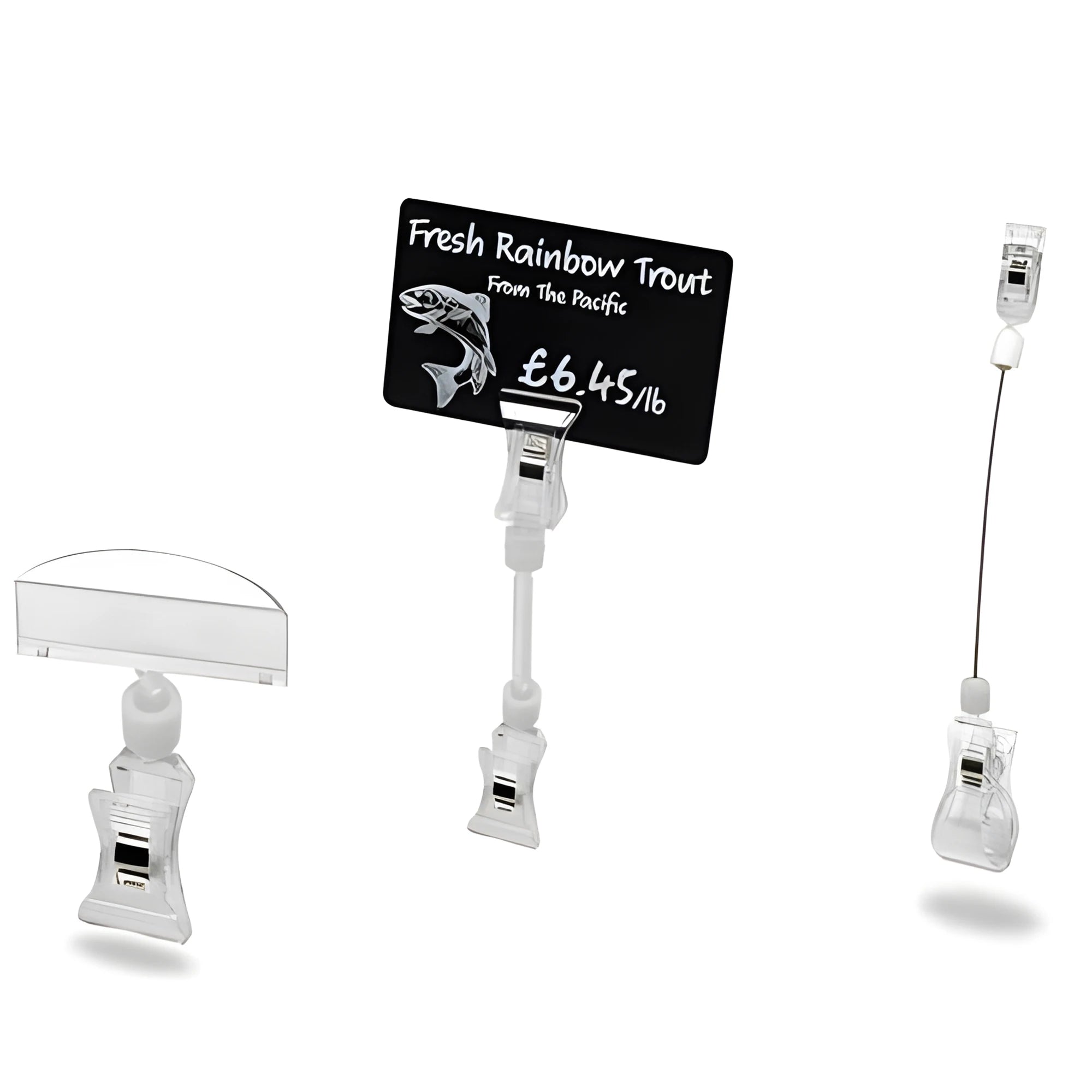 Plastic POP Clips Sign Stand Holder on Table