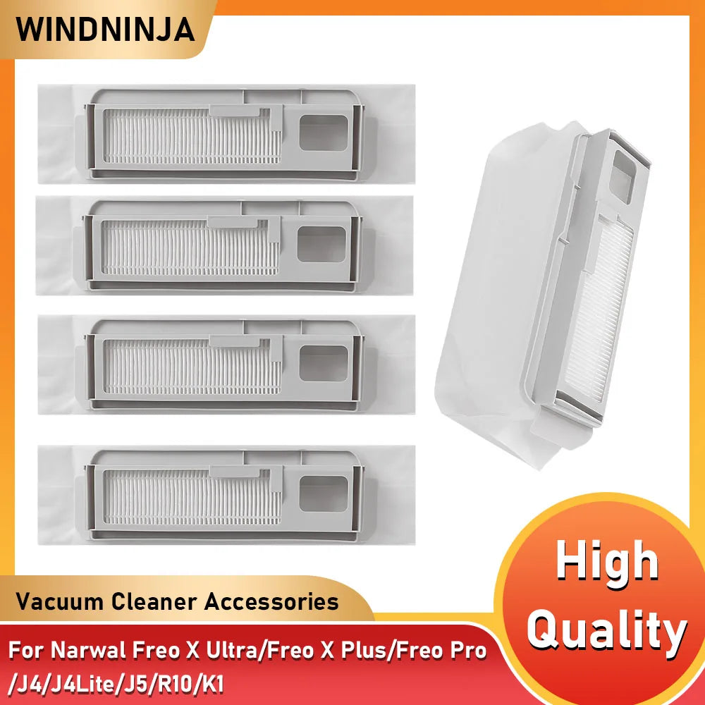 Dust Bags For Narwal Freo X Ultra/Freo X Plus/Freo Pro/J4/J4Lite/J5/J6/R10/K1 Robot Vacuum Cleaner 1L Capacity With HEPA Filter